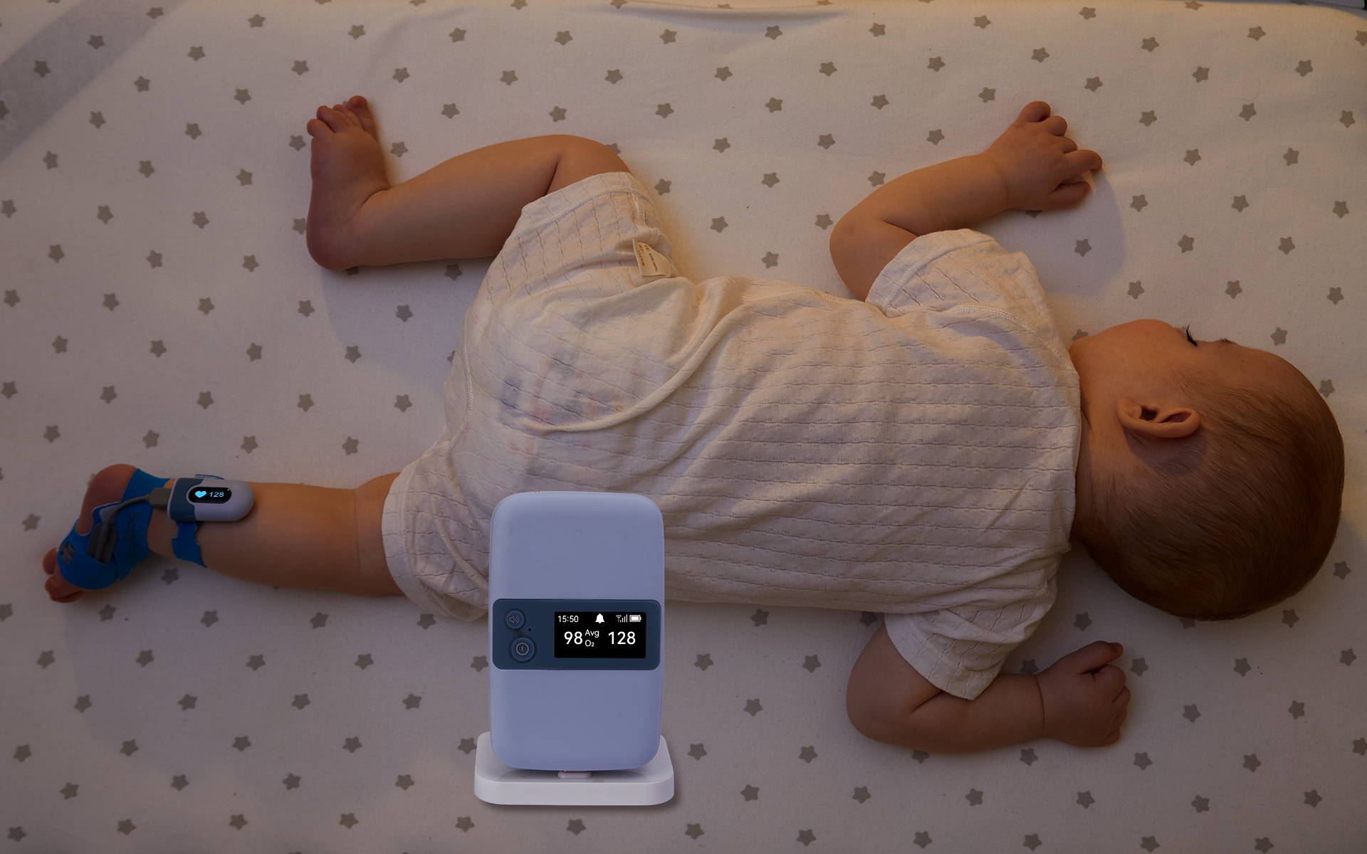 Baby Sleep Monitor Fabric Sock - Green Sock Version